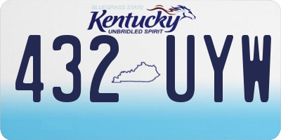 KY license plate 432UYW