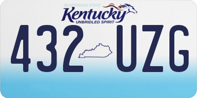 KY license plate 432UZG