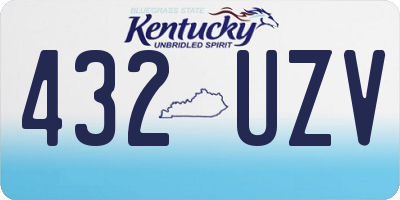 KY license plate 432UZV