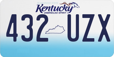 KY license plate 432UZX