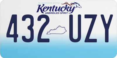 KY license plate 432UZY