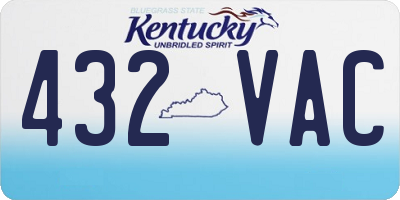 KY license plate 432VAC