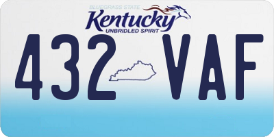 KY license plate 432VAF
