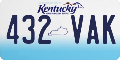 KY license plate 432VAK