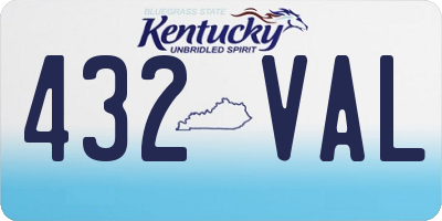 KY license plate 432VAL