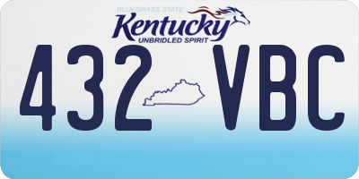 KY license plate 432VBC