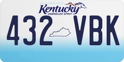KY license plate 432VBK
