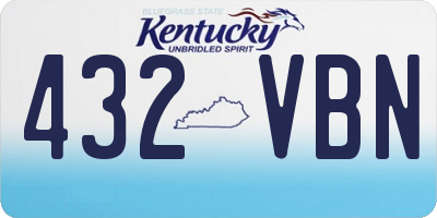 KY license plate 432VBN