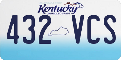 KY license plate 432VCS