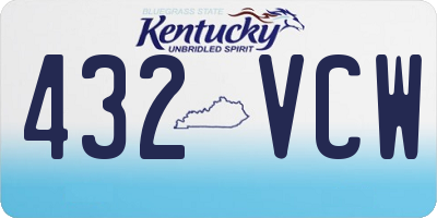 KY license plate 432VCW