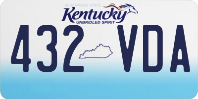 KY license plate 432VDA