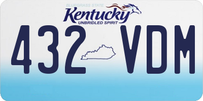 KY license plate 432VDM