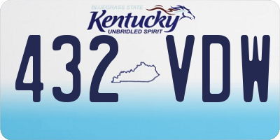 KY license plate 432VDW