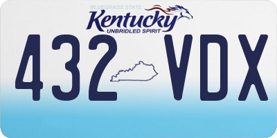 KY license plate 432VDX