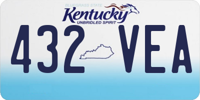 KY license plate 432VEA