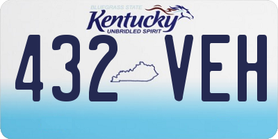 KY license plate 432VEH