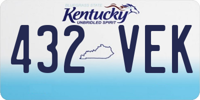 KY license plate 432VEK