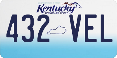KY license plate 432VEL