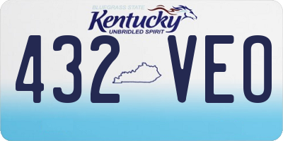 KY license plate 432VEO