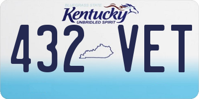 KY license plate 432VET