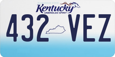 KY license plate 432VEZ