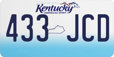 KY license plate 433JCD