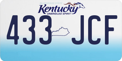 KY license plate 433JCF