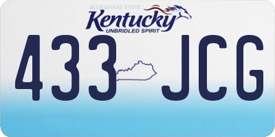 KY license plate 433JCG