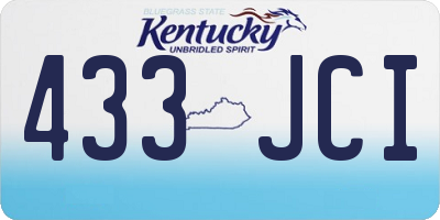 KY license plate 433JCI