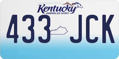 KY license plate 433JCK