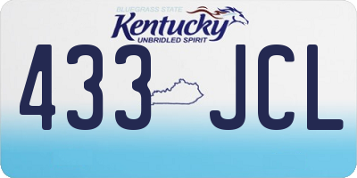 KY license plate 433JCL