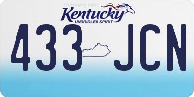 KY license plate 433JCN