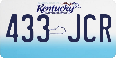 KY license plate 433JCR