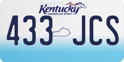 KY license plate 433JCS