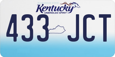 KY license plate 433JCT