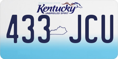 KY license plate 433JCU