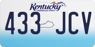 KY license plate 433JCV