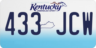 KY license plate 433JCW