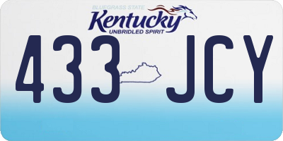 KY license plate 433JCY