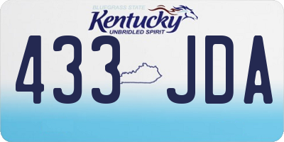 KY license plate 433JDA