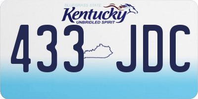 KY license plate 433JDC