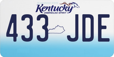 KY license plate 433JDE