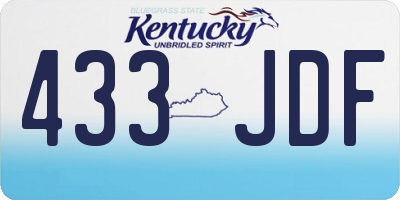 KY license plate 433JDF