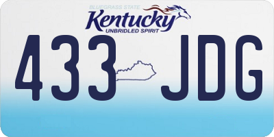 KY license plate 433JDG