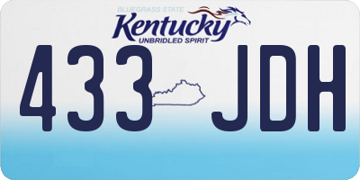 KY license plate 433JDH