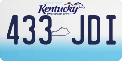 KY license plate 433JDI