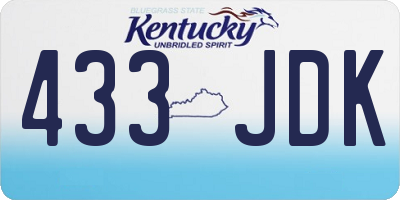 KY license plate 433JDK