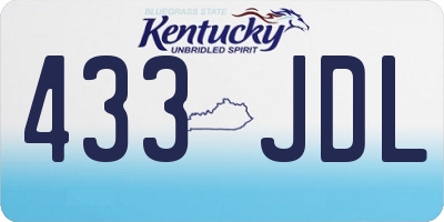 KY license plate 433JDL