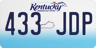 KY license plate 433JDP