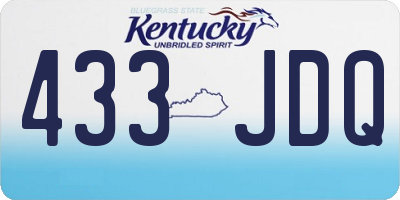 KY license plate 433JDQ